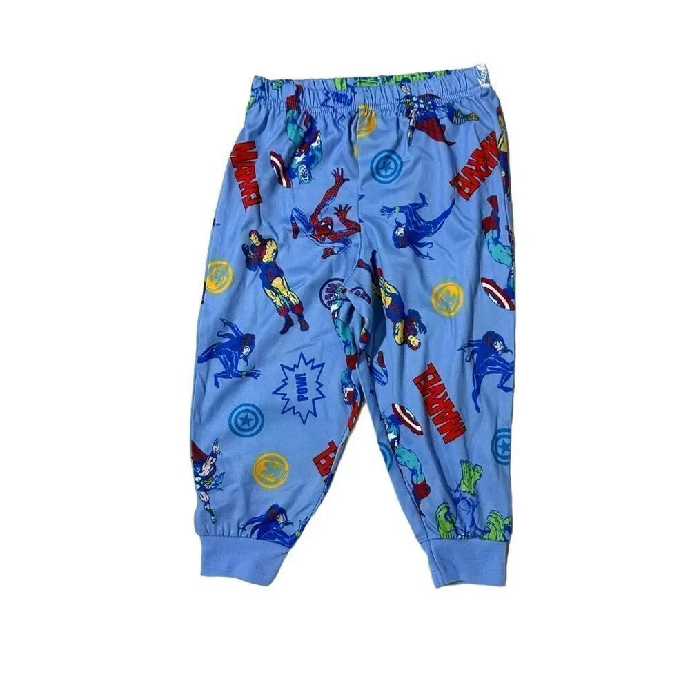 Marvel Boy's 2 Piece Soft Knit Short Sleeve and Pant Pajama Set